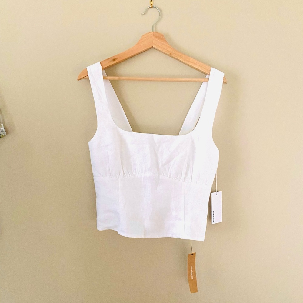 Reformation Ginnie Top White Size 8 NWT